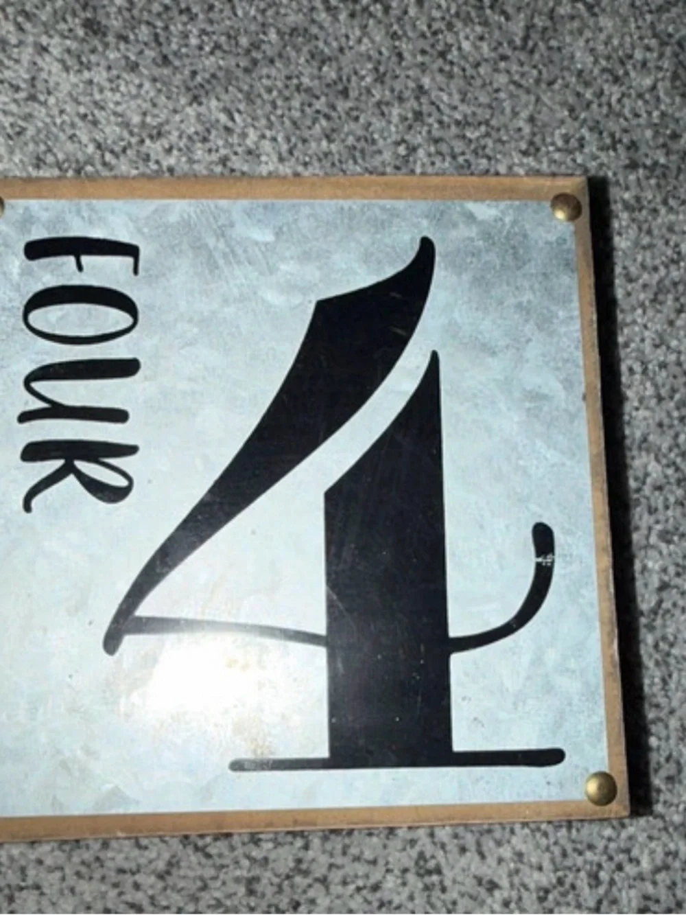 Black Number 'Four' Wall Plaque - Home Wall Decor